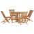 Set mobilier de exterior pliabil, 5 piese, lemn masiv de tec GartenMobel Dekor