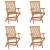 Scaune de grădină pliabile, 4 buc., lemn masiv de tec GartenMobel Dekor