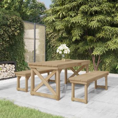Set mobilier de grădină, 3 piese, lemn de pin tratat GartenMobel Dekor