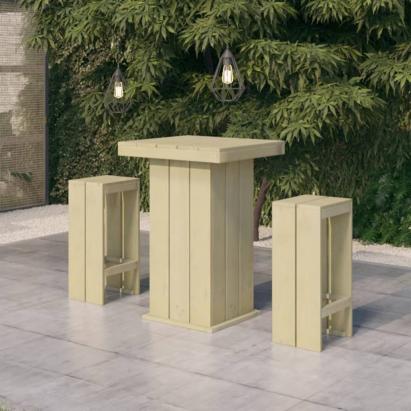 Set mobilier de bar de grădină, 3 piese, lemn de pin tratat GartenMobel Dekor