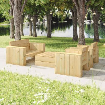 Set mobilier de grădină, 4 piese, lemn de pin tratat GartenMobel Dekor