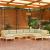 Set mobilier grădină cu perne crem, 9 piese, lemn masiv de pin GartenMobel Dekor