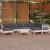 Set mobilier grădină cu perne, 10 piese, alb, lemn masiv pin GartenMobel Dekor