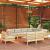 Set mobilier grădină cu perne crem, 9 piese, lemn masiv de pin GartenMobel Dekor
