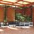 Set mobilier grădină cu perne, 10 piese, alb, lemn masiv pin GartenMobel Dekor