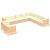 Set mobilier grădină cu perne crem, 10 piese, lemn masiv de pin GartenMobel Dekor