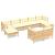 Set mobilier grădină cu perne crem, 9 piese, lemn masiv de pin GartenMobel Dekor