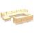 Set mobilier grădină cu perne crem, 10 piese, lemn masiv de pin GartenMobel Dekor
