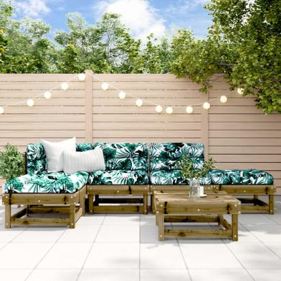 Set mobilier relaxare de grădină, 6 piese, lemn de pin tratat GartenMobel Dekor