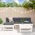 Set mobilier relaxare de grădină 5 piese alb lemn masiv de pin GartenMobel Dekor