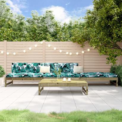 Set mobilier relaxare de grădină, 4 piese, lemn de pin tratat GartenMobel Dekor