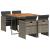 Set mobilier de grădină cu perne, 5 piese, gri, poliratan GartenMobel Dekor