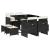 Set mobilier de grădină cu perne, 9 piese, negru, poliratan GartenMobel Dekor