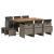 Set mobilier de grădină cu perne, 11 piese, gri, poliratan GartenMobel Dekor