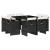 Set mobilier de grădină cu perne, 9 piese, negru, poliratan GartenMobel Dekor