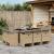 Set mobilier grădină cu perne, 11 piese bej combinat poliratan GartenMobel Dekor