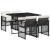 Set mobilier de grădină cu perne, 5 piese, negru, poliratan GartenMobel Dekor