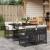 Set mobilier de grădină cu perne, 5 piese, negru, poliratan GartenMobel Dekor