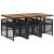 Set mobilier de grădină cu perne, 7 piese, negru, poliratan GartenMobel Dekor