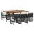 Set mobilier de grădină cu perne, 7 piese, negru, poliratan GartenMobel Dekor