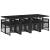 Set mobilier de grădină cu perne, 9 piese, negru, poliratan GartenMobel Dekor