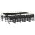 Set mobilier de exterior cu perne, 11 piese, negru, poliratan GartenMobel Dekor