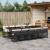 Set mobilier de exterior cu perne, 11 piese, negru, poliratan GartenMobel Dekor