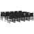 Set mobilier de exterior cu perne, 11 piese, negru, poliratan GartenMobel Dekor