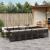 Set mobilier de grădină, 13 piese, maro, cu perne, poliratan GartenMobel Dekor