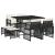 Set mobilier de grădină cu perne, 9 piese, negru, poliratan GartenMobel Dekor