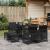 Set mobilier de grădină cu perne, 9 piese, negru, poliratan GartenMobel Dekor