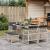 Set mobilier grădină cu perne, 9 piese, gri deschis, poliratan GartenMobel Dekor