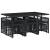 Set mobilier de exterior cu perne, 11 piese, negru, poliratan GartenMobel Dekor
