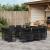 Set mobilier de exterior cu perne, 11 piese, negru, poliratan GartenMobel Dekor