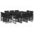 Set mobilier de exterior cu perne, 11 piese, negru, poliratan GartenMobel Dekor
