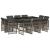 Set mobilier de grădină cu perne, 11 piese, gri, poliratan GartenMobel Dekor