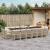 Set mobilier de grădină cu perne, 17 piese, bej, poliratan GartenMobel Dekor