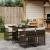 Set mobilier de grădină, 5 piese, cu perne, maro, poliratan GartenMobel Dekor