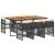 Set mobilier de grădină cu perne, 7 piese, negru, poliratan GartenMobel Dekor