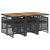 Set mobilier de grădină cu perne, 7 piese, negru, poliratan GartenMobel Dekor