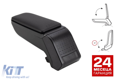 Bratara Rati model Armster S cu piele eco neagră potrivită pentru Fiat Doblo 2015-2022 Performance AutoTuning