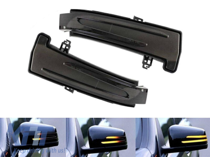 Semnale de întoarcere LED dinamice de tuning potrivite pentru oglinzile laterale ale Mercedes A-Class W176, B-Class W246, C-Class W204, CLA C117, CLS C218, E-Class W212, A207, S-Class W221, GLA X156, Performance AutoTuning