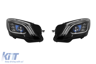Kit de tuning faruri LED tip Facelift potrivit pentru Mercedes S-Class W222 2013-2017, bara de protecție din față 2013-2017, bază neagră, stânga și dreapta Performance AutoTuning