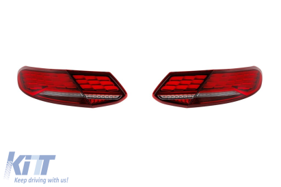 Tuning stopuri Full LED potrivite pentru Mercedes C-Class C205 coupe, A205 cabrio 2016-2021 cu bază roșie, stânga și dreapta Performance AutoTuning