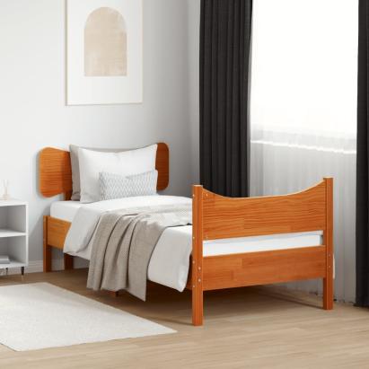 Cadru pat fără saltea, maro ceruit, 100x200 cm, lemn masiv pin GartenMobel Dekor