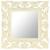 Oglindă sculptată manual, alb, 50x50 cm, lemn masiv mango GartenMobel Dekor