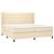 Pat box spring cu saltea, crem, 200x200 cm, textil GartenMobel Dekor