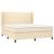 Pat box spring cu saltea, crem, 160x200 cm, material textil GartenMobel Dekor