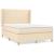 Pat box spring cu saltea, crem, 140x200 cm, textil GartenMobel Dekor
