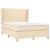 Pat box spring cu saltea, crem, 140x200 cm, textil GartenMobel Dekor
